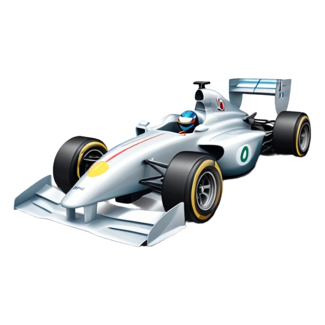 An icon showing a Formula 1 car racing down a track, with speed lines trailing behind. The design captures the intensity of high-speed racing, with sharp curves and bright track lights in the background. Transparent background highlights the action and excitement of racing. sticker