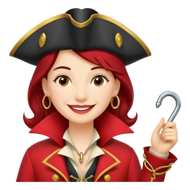 captain hook as a woman sticker