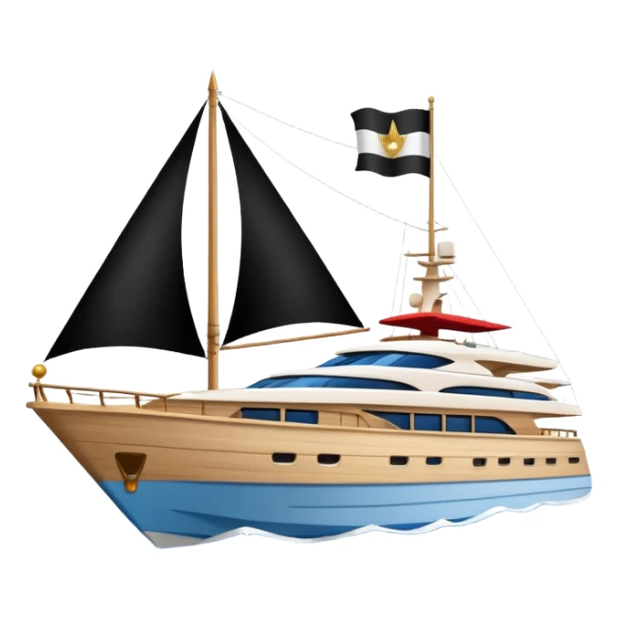 yacht with Egyptian flag sticker
