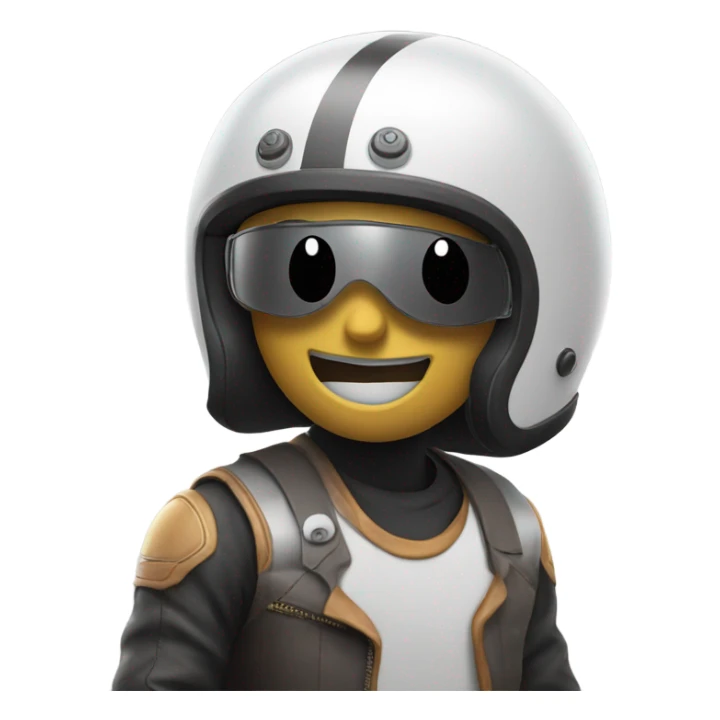 a motorbike helmet with eyes smiling sticker