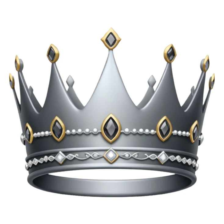 silver feminine crown with gray spinel sticker
