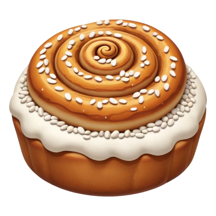 cinnemon bun with a lots white sugar pebbles on top sticker