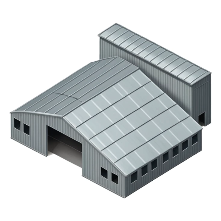 military steel hangar isometry view sticker