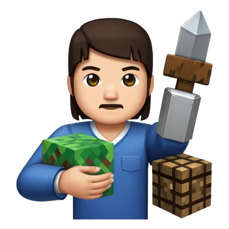 buatkan saya emoji pedang minecraft sticker