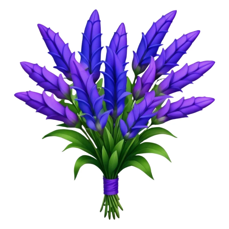 luxuriant, big bouquet Lobelia, stem, leaf, natural, realistic  sticker