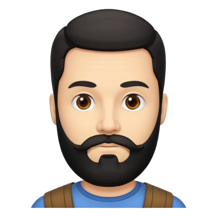 Hombre blanco con barba negra sticker