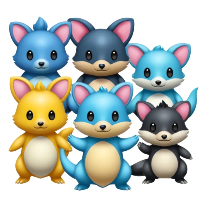 Teddiursa-Manaphy-Azurill-Phione-Minccino-Obstagoon-fusion  sticker