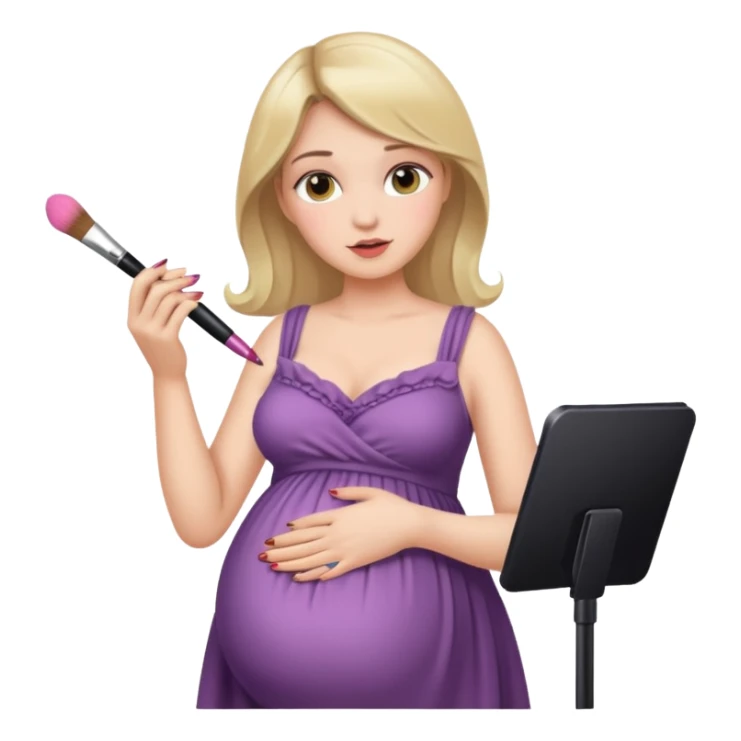 Pregnant women doing makeup  sticker