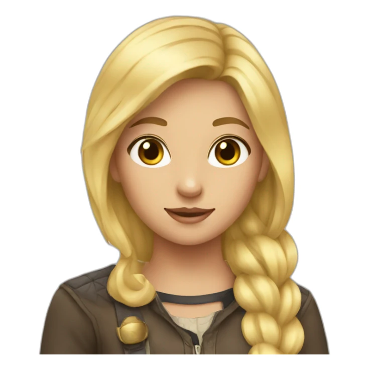 Girl with blonde hear on the horse sticker