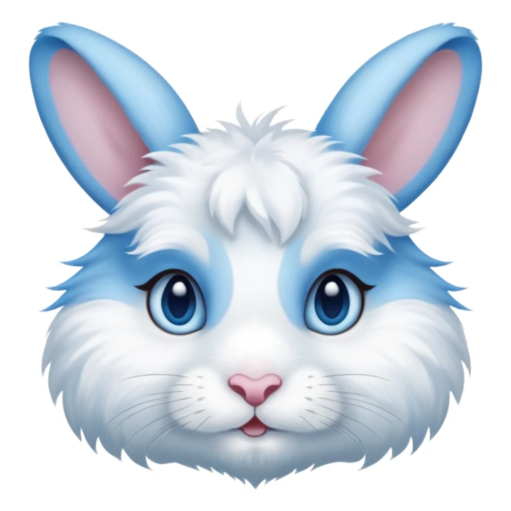 blue and white rabbit with ocean blue eyes sticker