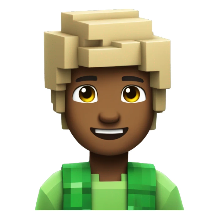 minecraft boy in green clothes, he is happy sticker