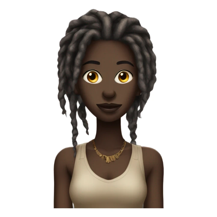 Darkskin beautiful Dread head woman standing sticker