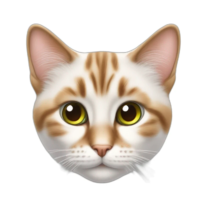 Chat blanc aux poils mis long, aux yeux verts, avec petit bout des oreilles marron sticker