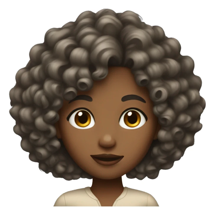 chic girl with curly hair sticker
