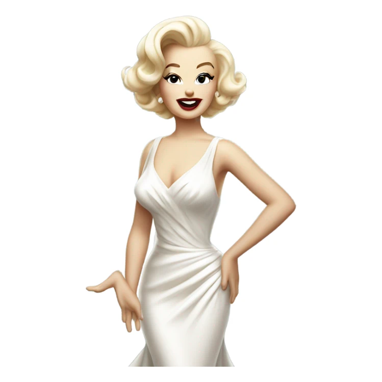 Marilyn monroe wearing white dress sticker