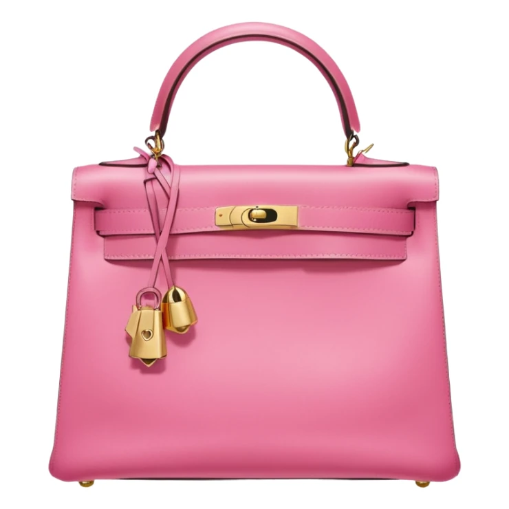 hermes kelly bubble gum pink color bag  sticker