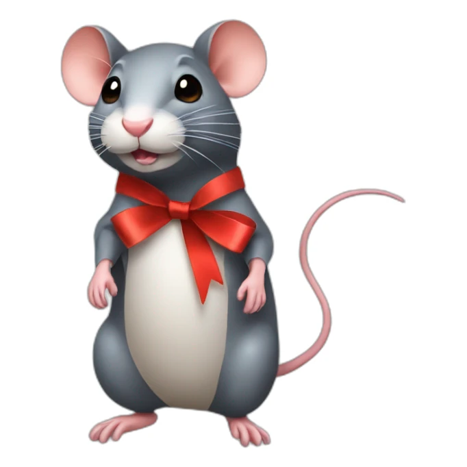 rat with a ribbon sticker