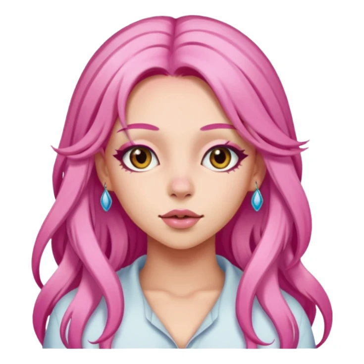 Doja Cat with pink long hair sticker