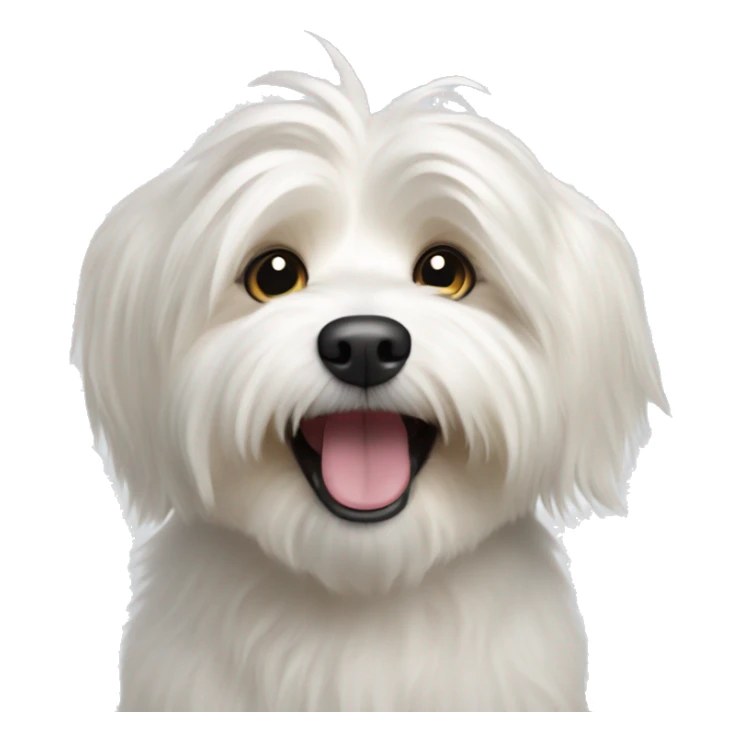 A white Havanese dog cheering you on sticker
