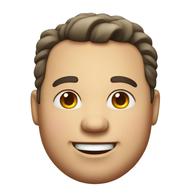 late 30s chubby man with a dimple on the right side cheek smiling sticker