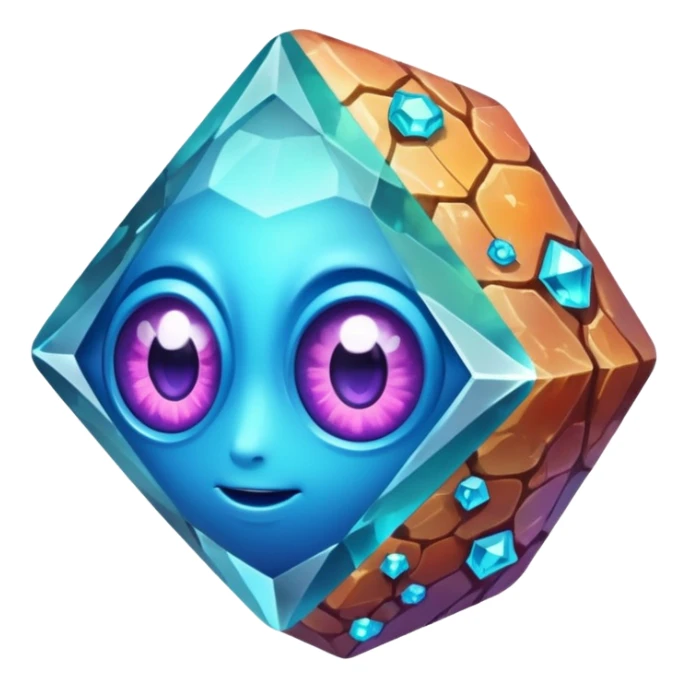 very sharp gem mineral looking like reefs, very shiny with two eyes sticker