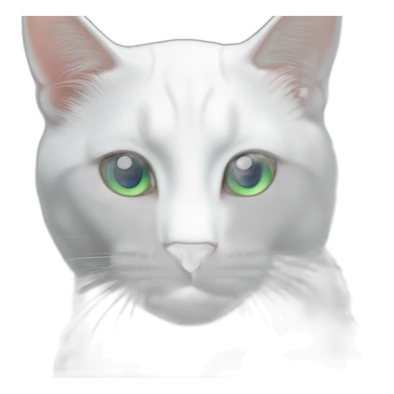 White cat right eye green andleft eye blue sticker