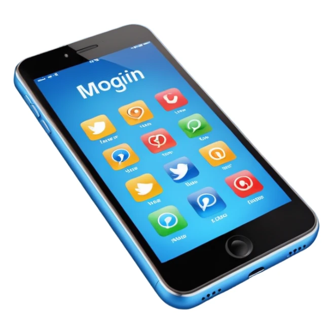 Ads on phone blue colors social media sticker