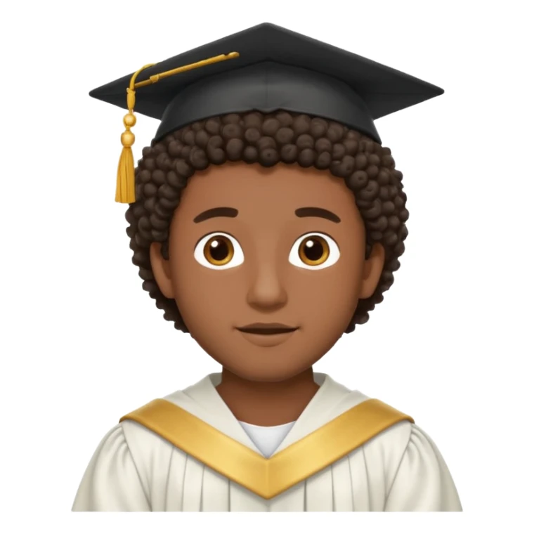 hombre moreno crespo graduado con toga sticker