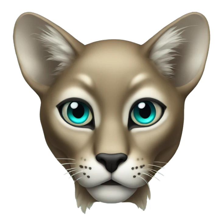 winged black puma with turquoise eyes flying sticker