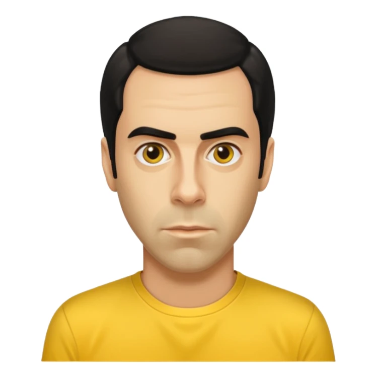 Sacha Baron Cohen with yellow shirt sticker