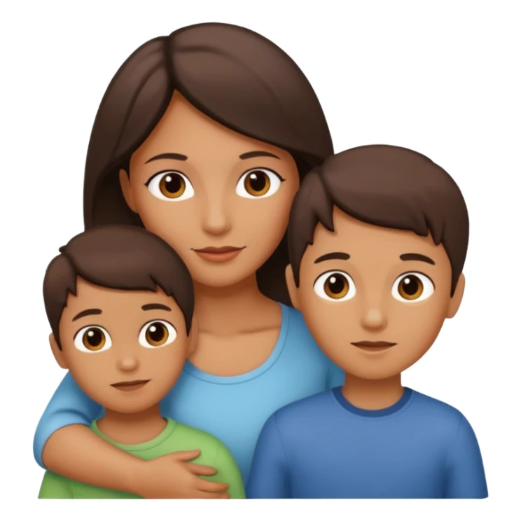 Mamá y dos hijos niño y niña  sticker