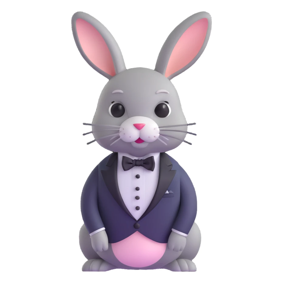 sophisticated bunny in tuxedo and bow tie sticker