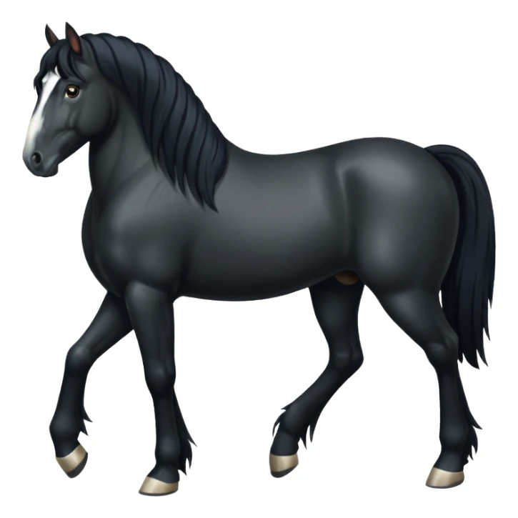 Black shire horse 4 legs  sticker