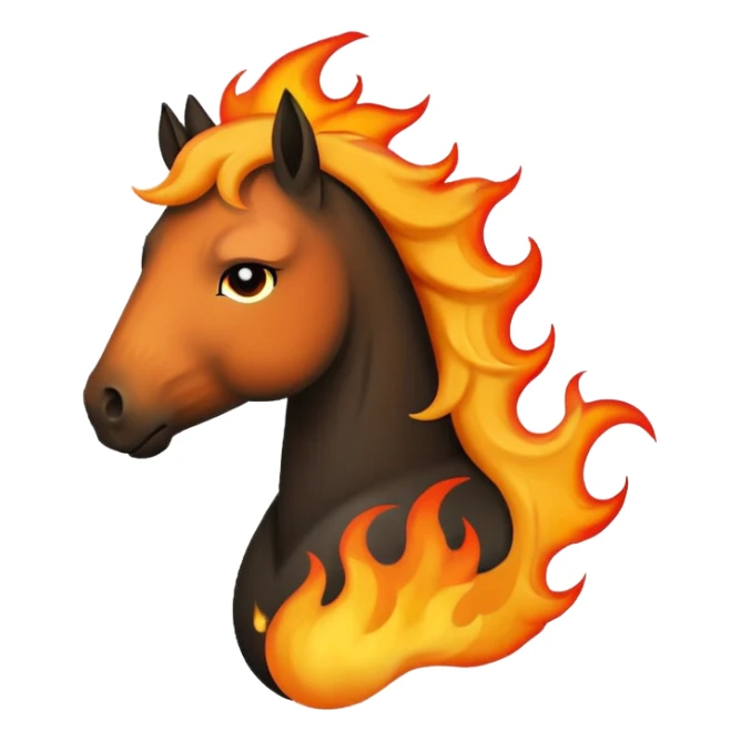 Sad fire horse emoji  sticker