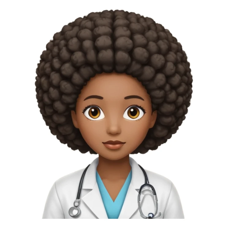 back female doctor with afro hairstypel sticker