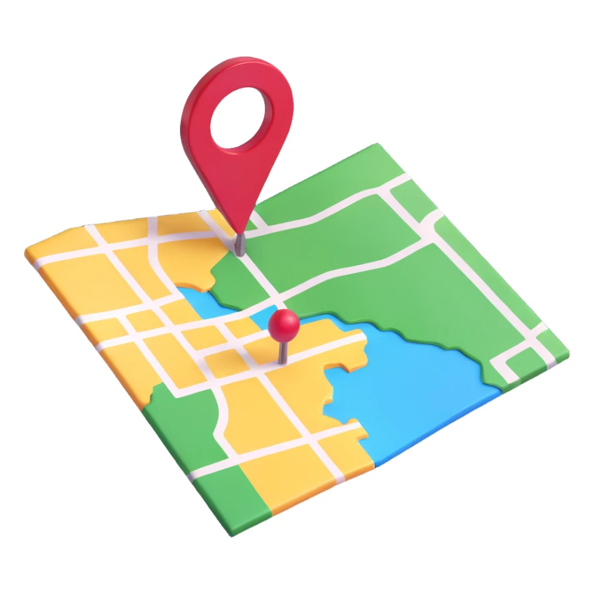 shiny and modern 3D emoji style map pin sticker