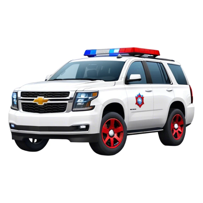 Emergency Response SUV - Chevrolet Tahoe (Model Year: 2021) (Iconic colour: White with red/blue sirens) sticker