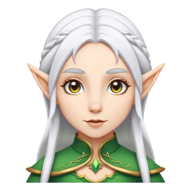 Female elf with white hair sticker