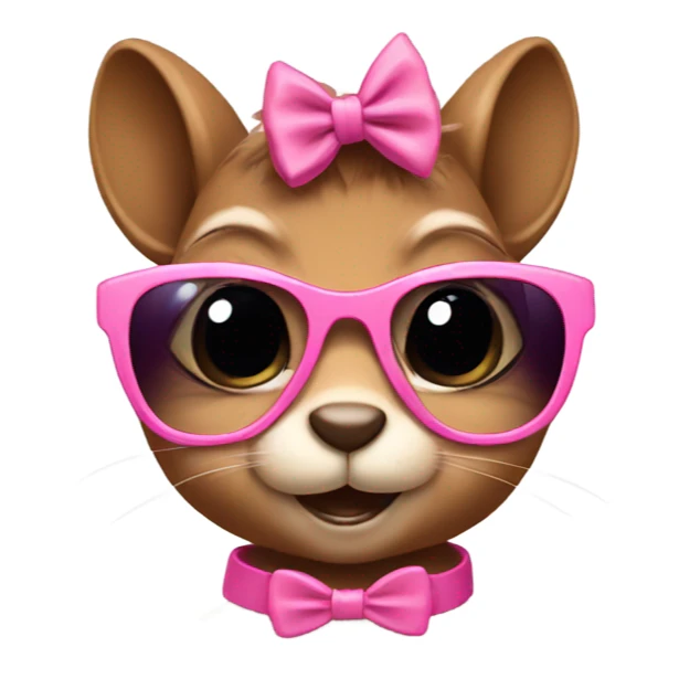 Girl Squirrel wearing sunglasses and pink bow  sticker
