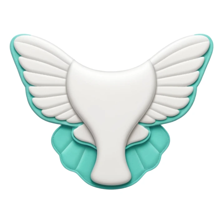 single sanitary pad shown from above, soft white contours, slightly curved wings, gently quilted texture, absorbent clean surface with subtle folds suggesting flexibility, no wrapper, underwear, or branding, apple emoji style, soft lighting, subtle shadows, emoji scale sticker