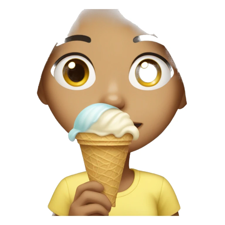 a girl eating ice cream sticker