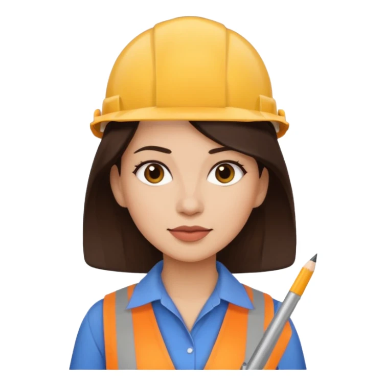 architect woman light skinned dark brown hair sticker