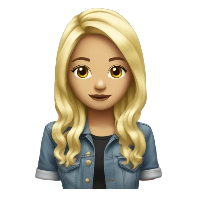 dj cute blonde girl sticker