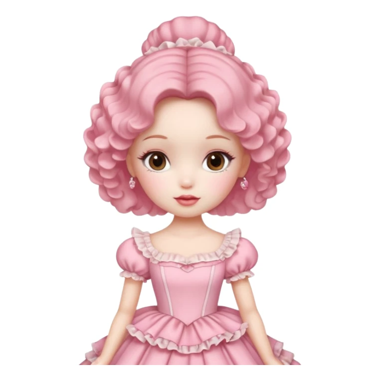 a coquette doll with a pretty dress sticker
