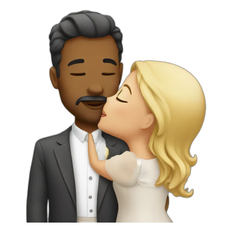 Wife kissing sticker