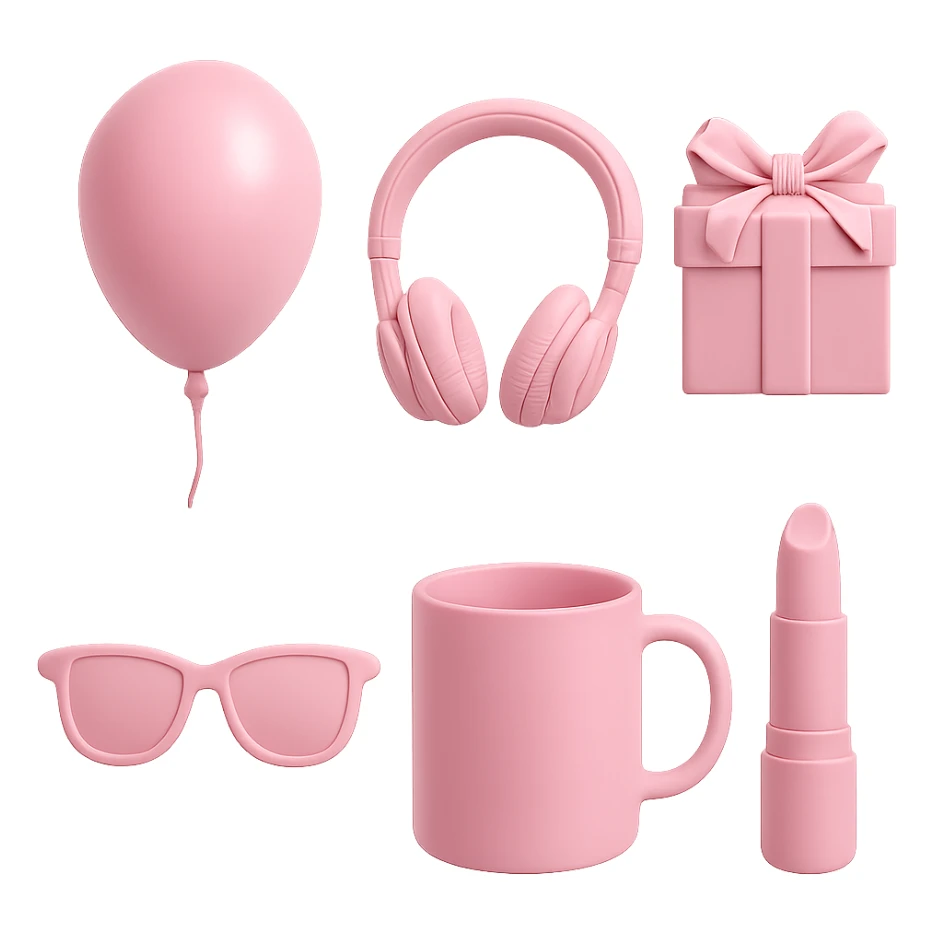 pink objects, no background sticker