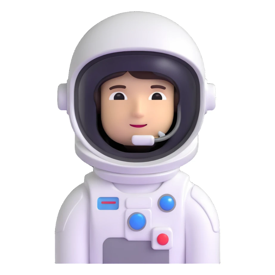 happy little astronaut in white suit and helmet sticker