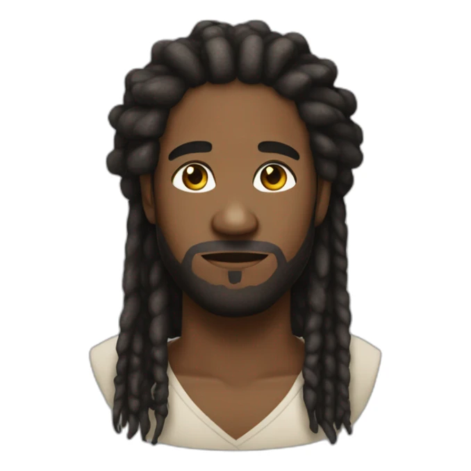 A black man with no beard and no mustache, with dread locks wearing a kippa sticker