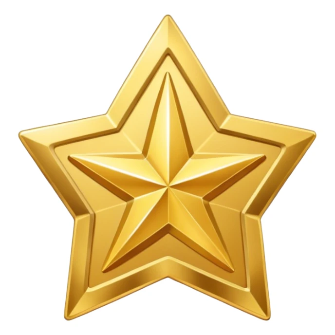 golden medal in star shape, golden, Silver center sticker