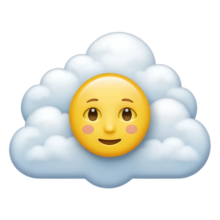 No mouth face in clouds a yellow circle sticker